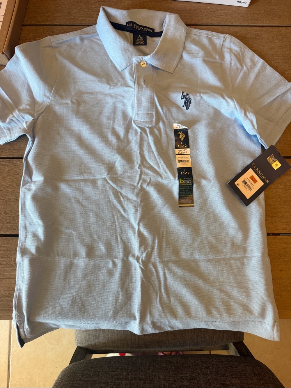 U.S. Polo Assn. Light Blue Short-Sleeve Polo Shirt with Logo